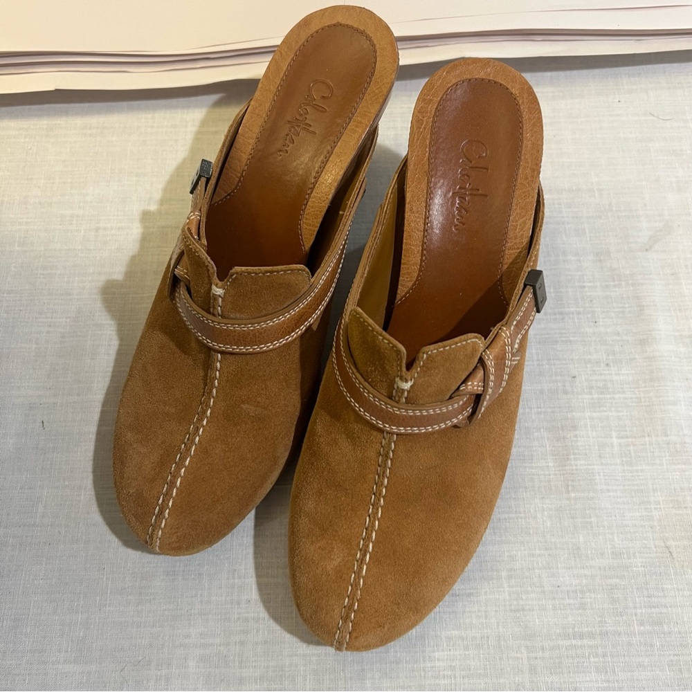Cole Haan Women's Tan Suede Mules with Buckle